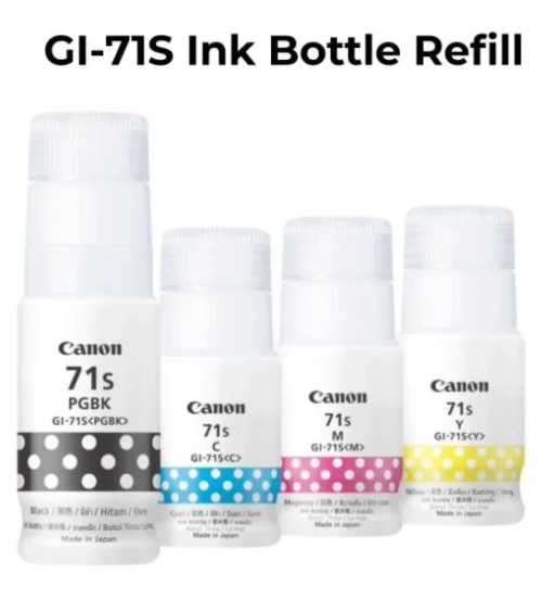 CANON GI-71S BLACK CYAN MAGENTA YELLOW INK BOTTLE